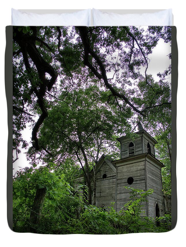 Church Duvet Cover featuring the photograph The Abandoned Church by George Taylor