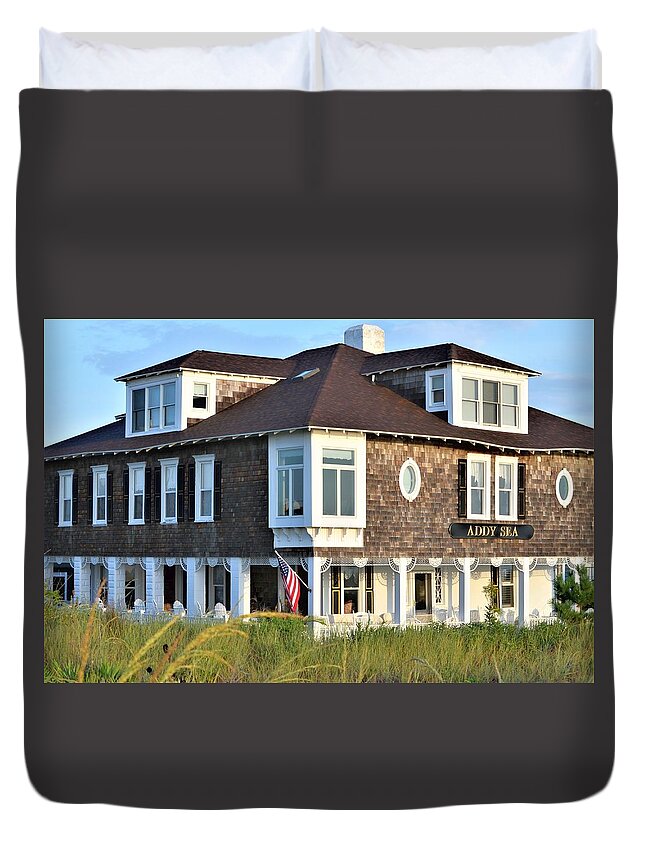  Duvet Cover featuring the photograph The Addy Sea Hotel - Bethany Beach Delaware by Kim Bemis