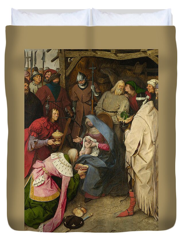 Netherlandish Painters Duvet Cover featuring the painting The Adoration of the Kings by Pieter Bruegel the Elder