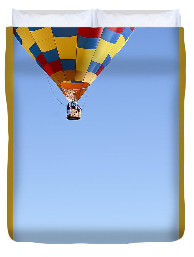 Hot Air Balloons Duvet Cover featuring the photograph The Air Up There... by Kevin Munro