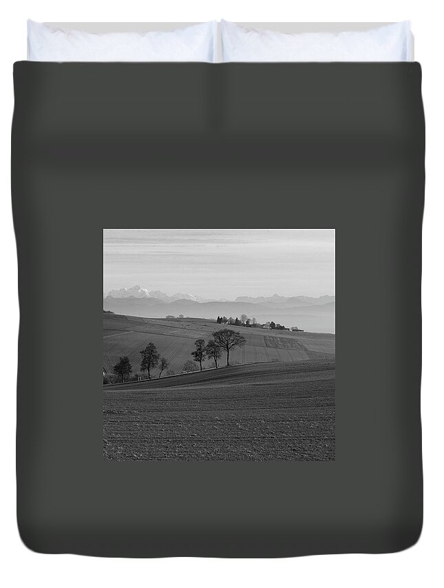  Duvet Cover featuring the photograph The Alps by Aleck Cartwright