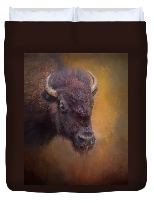 American Buffalo Duvet Cover featuring the photograph The American Bison II by David and Carol Kelly