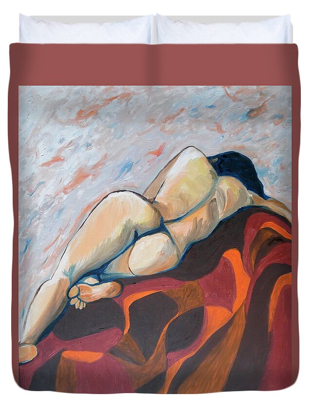 The Anguish Of Love Duvet Cover featuring the painting The Anguish of Love by Esther Newman-Cohen