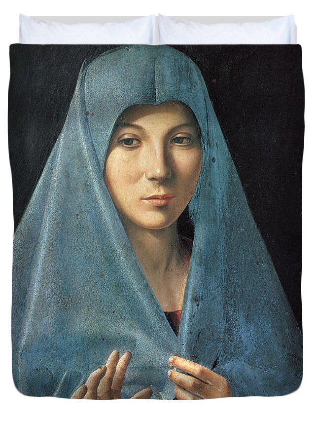 The Duvet Cover featuring the painting The Annunciation by Antonello da Messina