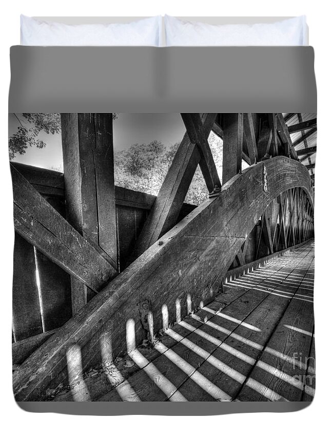 Swift River Covered Bridge Duvet Cover featuring the photograph The Arch by Steve Brown
