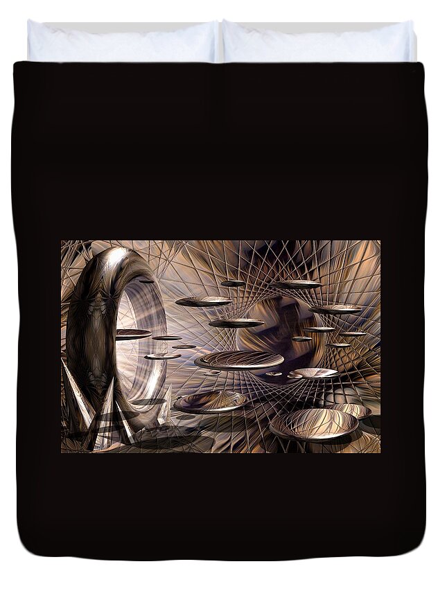 Disc Duvet Cover featuring the photograph The Arrival by Mark Fuller