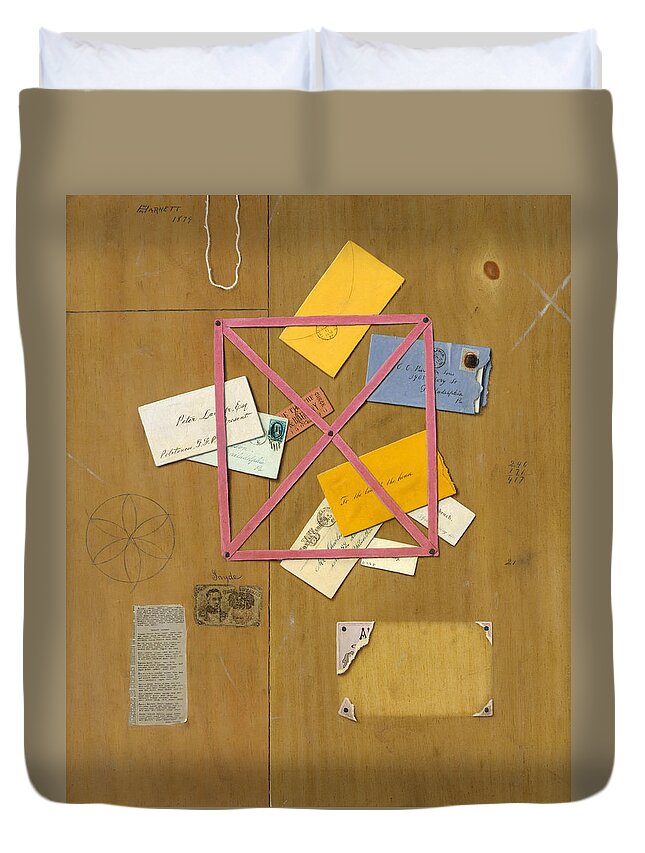 American Art Duvet Cover featuring the painting The Artist's Letter Rack by William Michael Harnett
