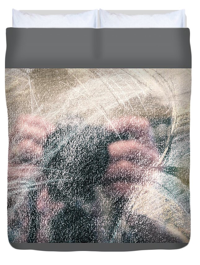 Abstract Duvet Cover featuring the photograph The Artist's Reflection by Paul Schreiber