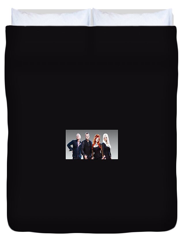 The B 52s Duvet Cover featuring the digital art The B 52s by Super Lovely