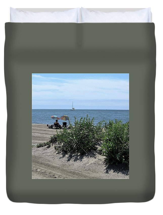 Water Duvet Cover featuring the photograph The Beach by John Scates