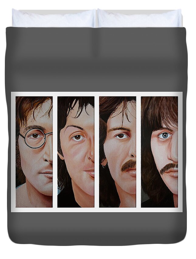 The Beatles Duvet Cover featuring the painting The Beatles by Vic Ritchey