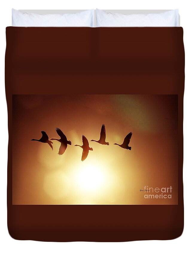 Sunset Duvet Cover featuring the photograph The before the Sundwon by Yumi Johnson