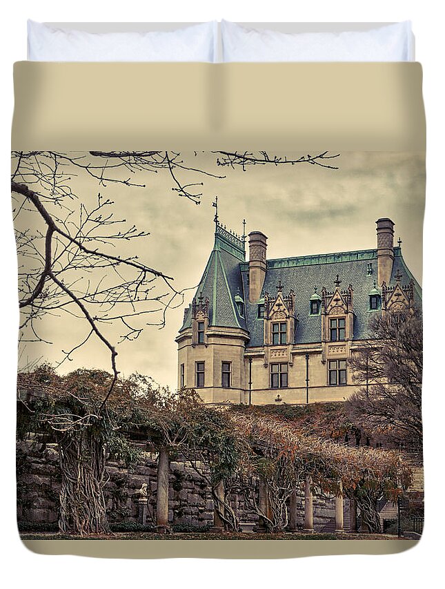 Architecture Duvet Cover featuring the photograph The Biltmore Mansion in the fall by Robert FERD Frank