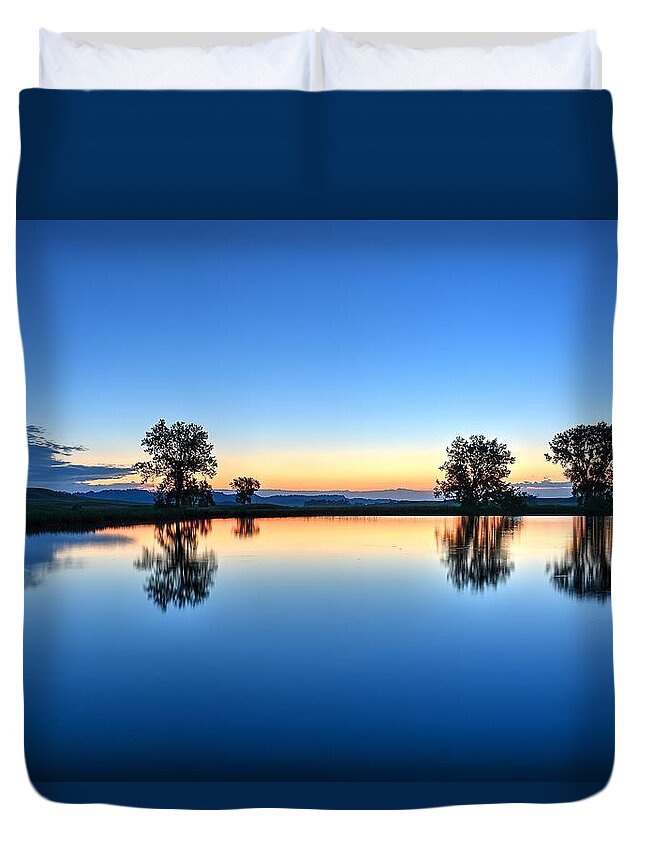 Fishing_hole Duvet Cover featuring the photograph The Blues by Fiskr Larsen
