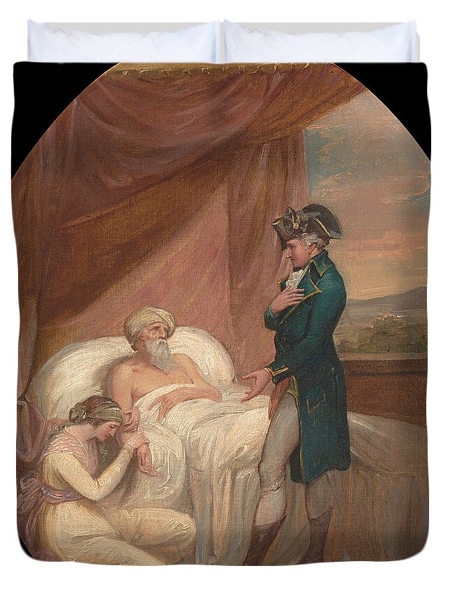 Thomas Kirk Duvet Cover featuring the painting The Brahmin Committing his Daughter Coraly to the Care of Blandford by Thomas Kirk