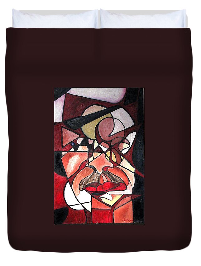 Abstract Duvet Cover featuring the painting The Brain Surgeon by Patricia Arroyo