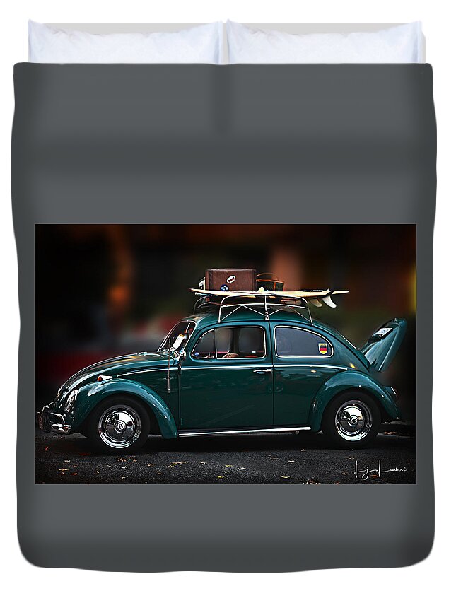 Car Duvet Cover featuring the photograph The Bug by Lisa Lambert-Shank