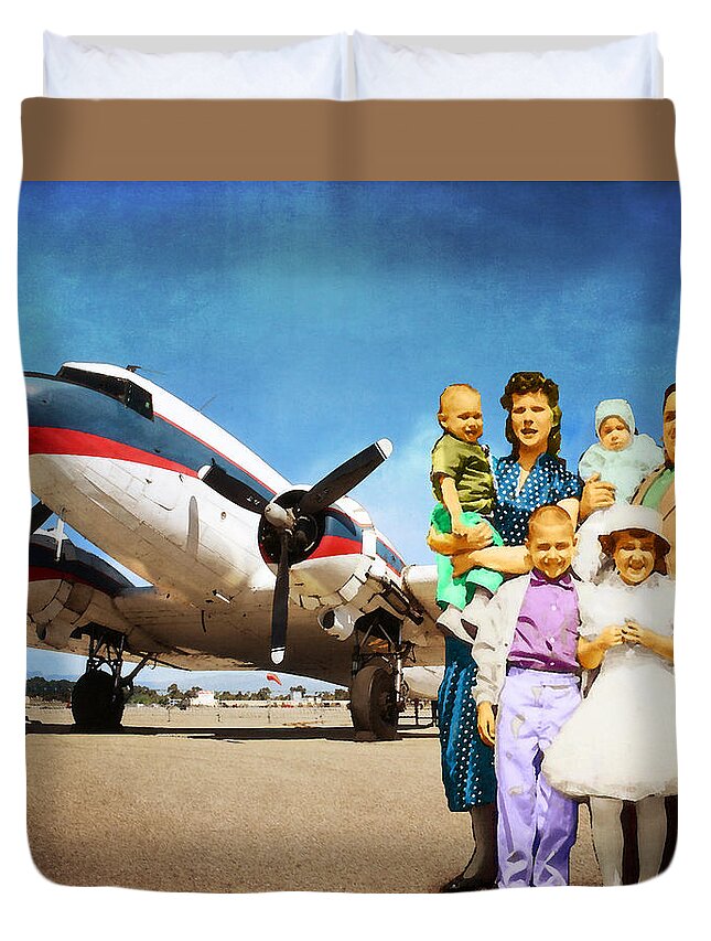Dc-3 Duvet Cover featuring the photograph The California Family by Timothy Bulone