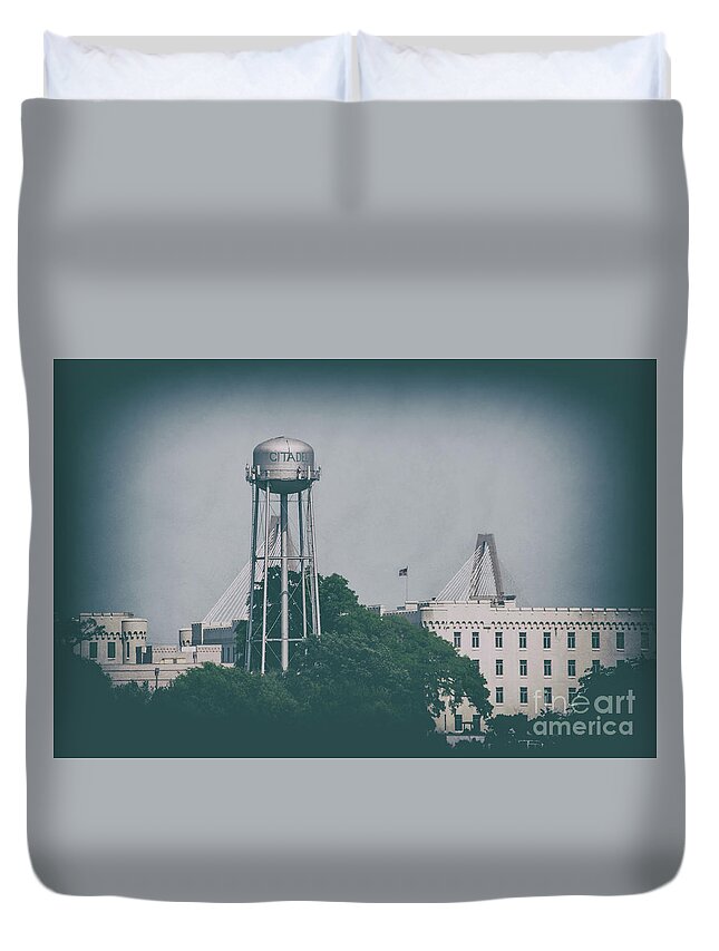 Citadel Duvet Cover featuring the photograph The Campus of the Citadel Military College in Charleston SC by Dale Powell