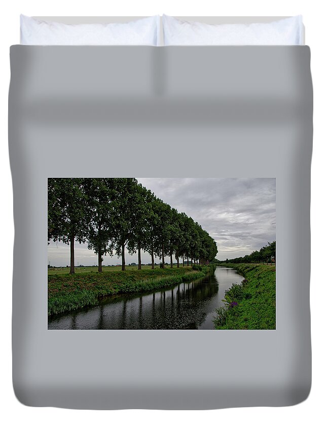 Belgium Duvet Cover featuring the photograph The canal by Ingrid Dendievel
