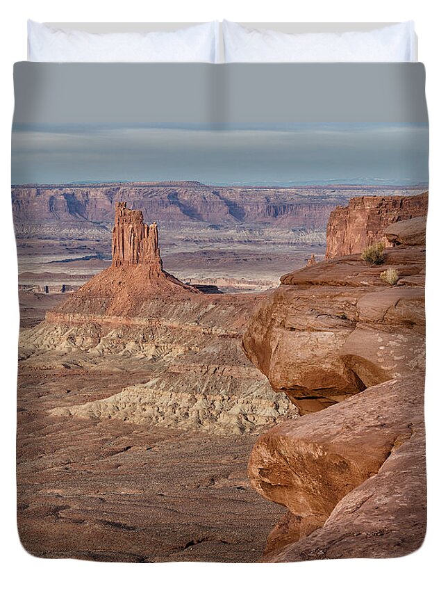 Canyonlands National Park Duvet Cover featuring the photograph The Candlesticks II by Denise Bush