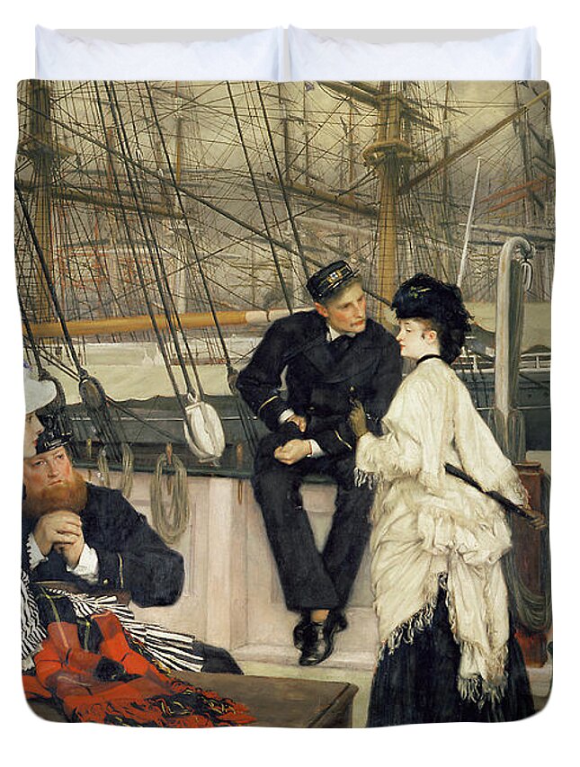 The Duvet Cover featuring the painting The Captain and the Mate by Tissot