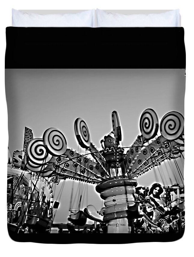 Carnival Rides Duvet Cover featuring the photograph The Carnival Ride by Cathy Anderson