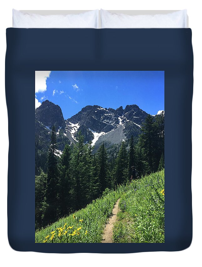 Cascades Duvet Cover featuring the photograph The Cascade Alps Trail by Tim Dussault