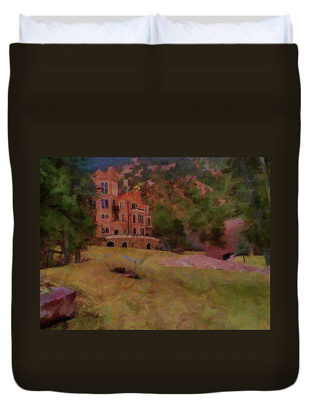 Castle Duvet Cover featuring the digital art The Castle by Ernest Echols