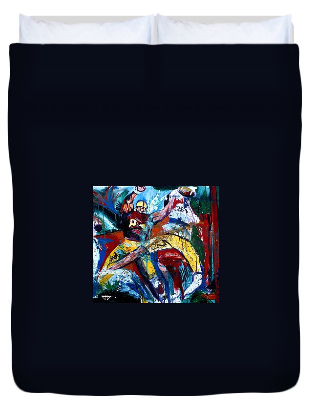  Duvet Cover featuring the painting The Catch by John Gholson
