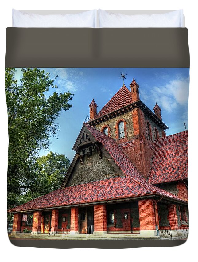 All Souls Cathedral Duvet Cover featuring the photograph The Cathedral of All Souls Asheville North Carolina by Carol Montoya