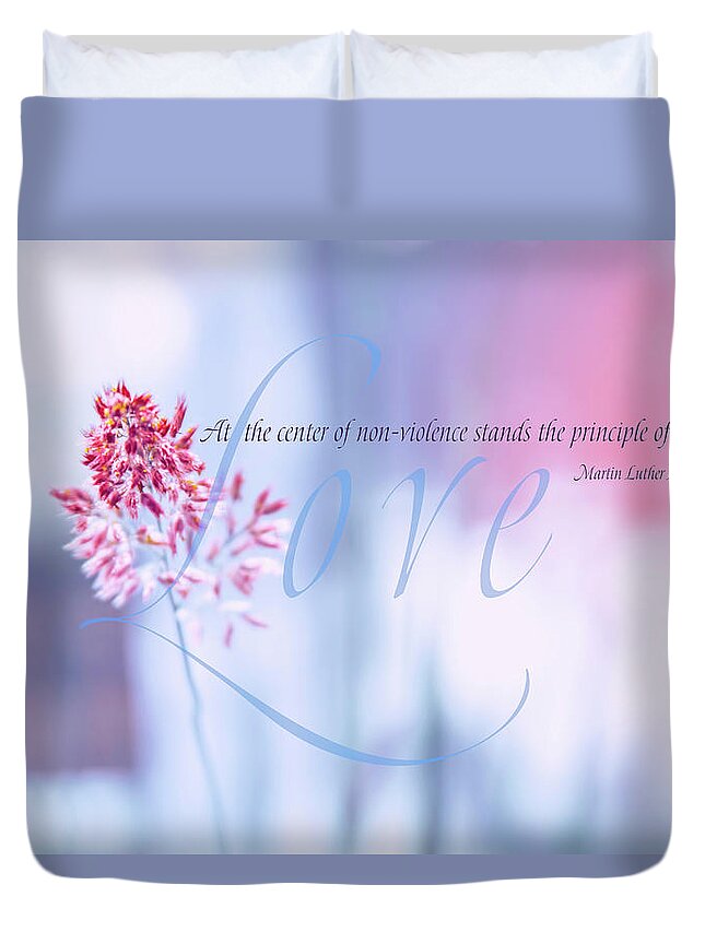 Love Duvet Cover featuring the digital art The Center is Love by Terry Davis