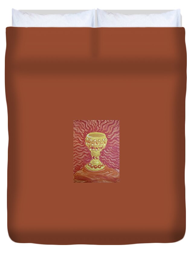 Chalice Duvet Cover featuring the painting The Chalice or Holy Grail by Michele Myers