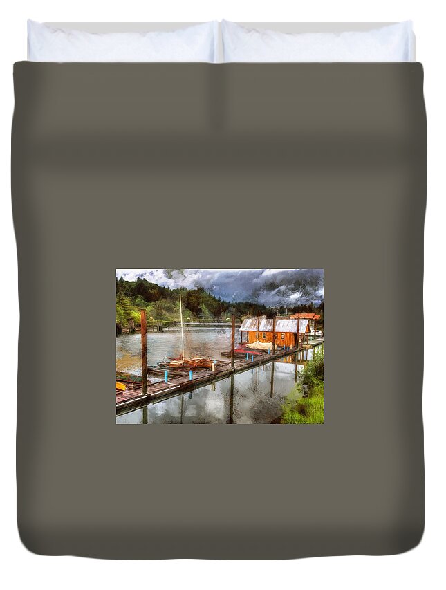 Port Of Toledo Duvet Cover featuring the photograph The Charming Port Of Toledo by Thom Zehrfeld