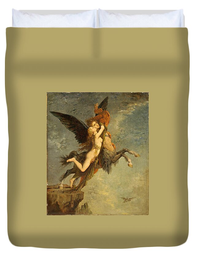 Gustave Moreau Duvet Cover featuring the painting The Chimera by Gustave Moreau