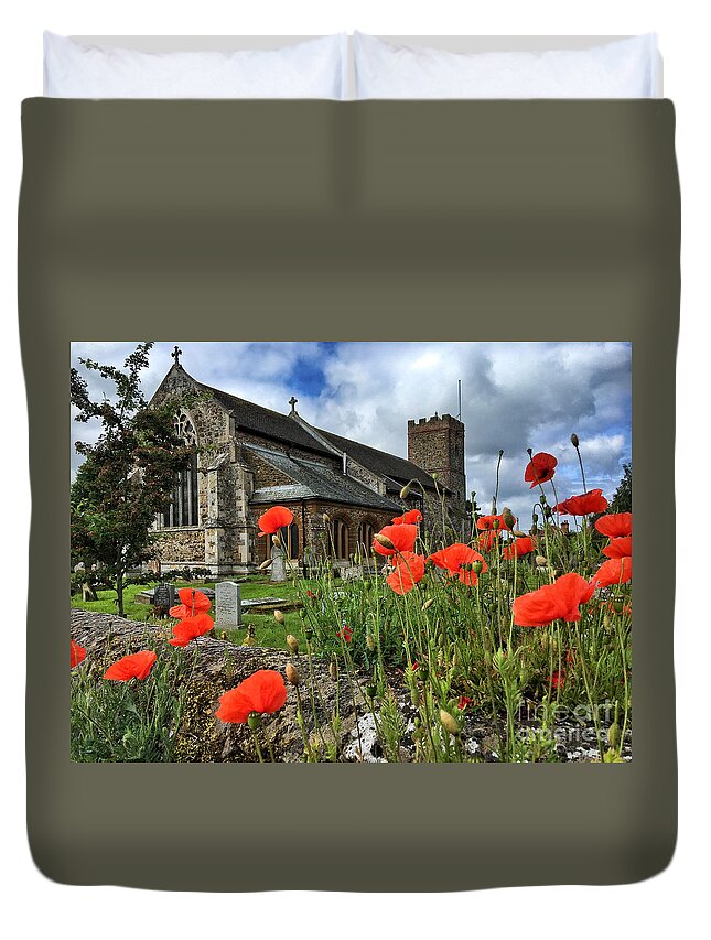 King’s Lynn Duvet Cover featuring the photograph The Church of St Mary the Virgin by John Edwards