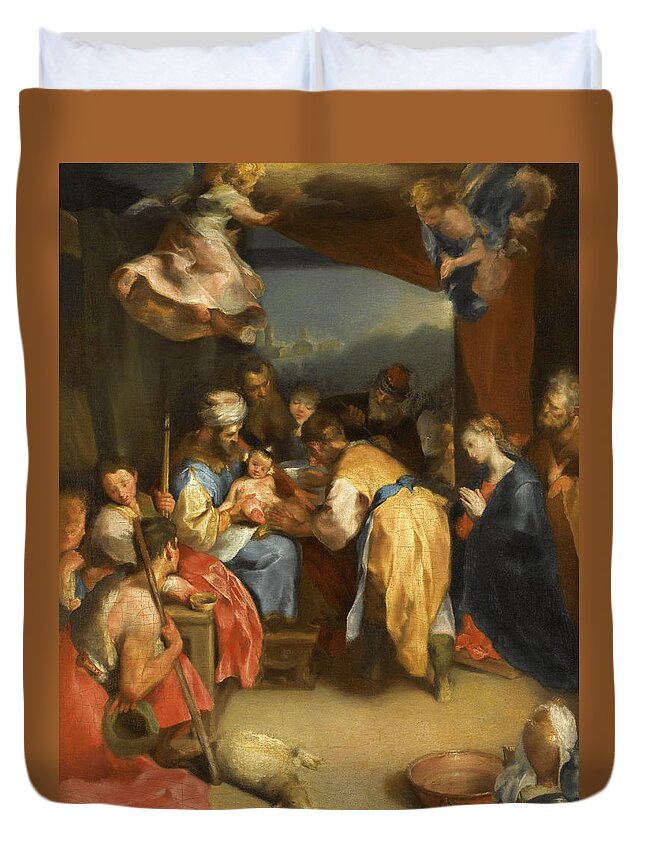 Federico Barocci Duvet Cover featuring the painting The Circumcision of Christ by Federico Barocci