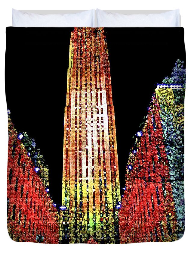Christmas Duvet Cover featuring the photograph Christmas In New York City by Carol F Austin