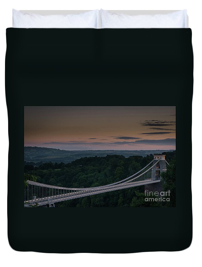 Clifton Suspension Bridge Duvet Cover featuring the photograph The Clifton Suspension Bridge, Bristol England by Perry Rodriguez