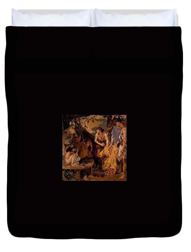 Ford Madox Brown (calais 1821-1893 London) Duvet Cover featuring the painting The Coat of Many Colours by MotionAge Designs