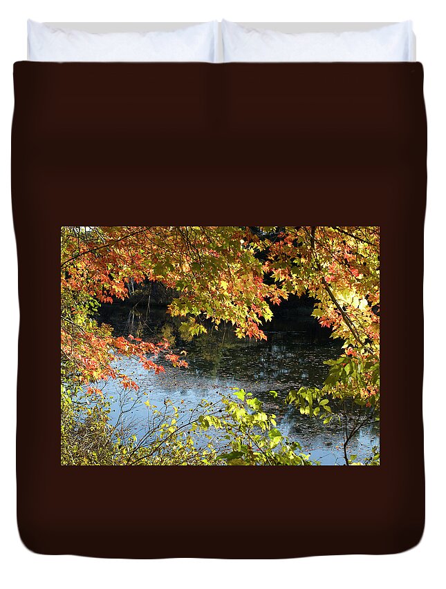 Water Duvet Cover featuring the photograph The Colors of Fall by Tara Lynn
