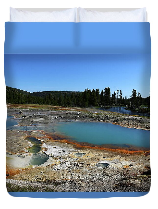 Park Duvet Cover featuring the photograph The Colors Of The Thermal Holes by Christiane Schulze Art And Photography