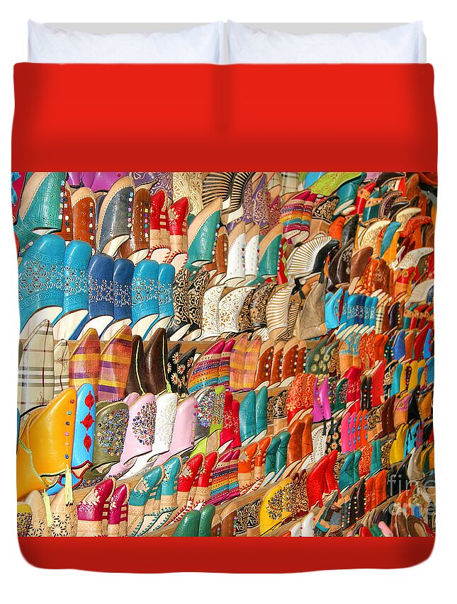 Souk Duvet Cover featuring the photograph The Colour of Morroco by David Birchall