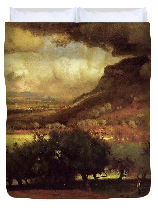 George Inness Duvet Cover featuring the painting The Coming Storm by George Inness