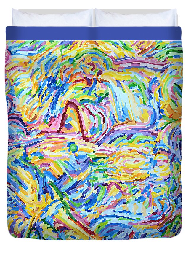  Duvet Cover featuring the painting The Conversation by John Napoli