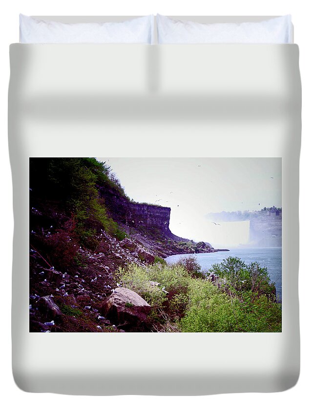 Falls Duvet Cover featuring the photograph The Cove by Bess Carter