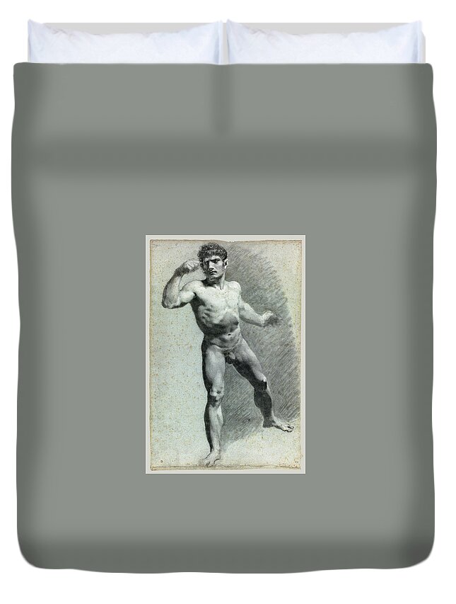Pierre-paul Prudhon Duvet Cover featuring the drawing The Criminal by Pierre-Paul Prudhon