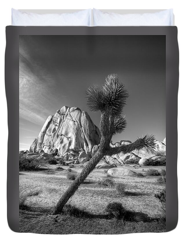 Desert Duvet Cover featuring the photograph The Crooked Joshua Tree by Peter Tellone
