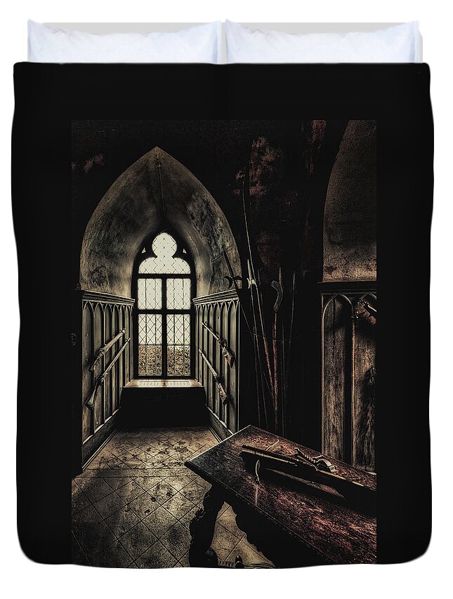 Castle Duvet Cover featuring the photograph The crossbow by Hans Zimmer
