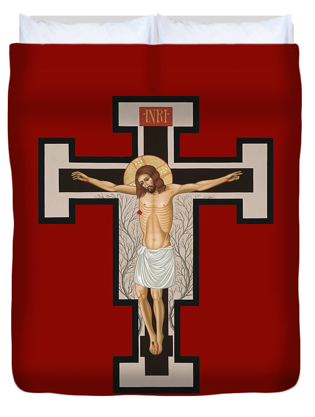 The Crucified Lord Duvet Cover featuring the painting The Crucified Lord 017 by William Hart McNichols